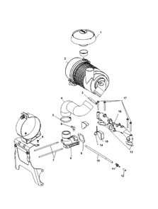 Kohler Cv680-3044 Air Intake And Filtration Diagram and Parts List for Z-FORCES48 (53BH5FJB-53BH5FJB050)(2013) Cub Cadet Lawn Tractor